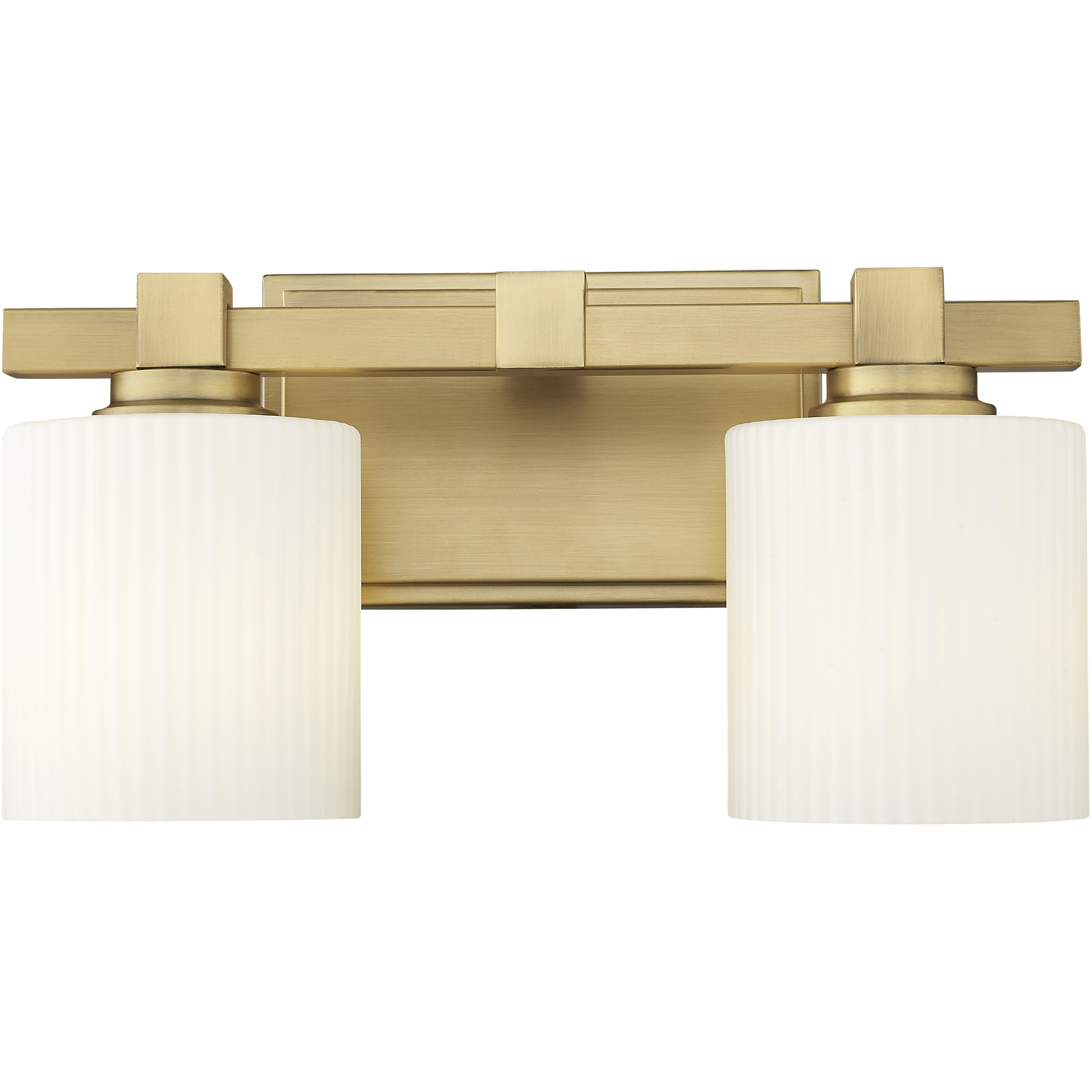 None 2 Light 14 inch Vintage Brass Bathroom Vanity Light Wall Light